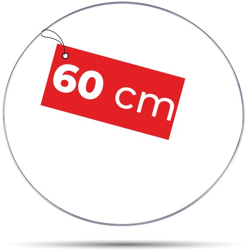 Kovový krúžok na lapač snov, STRIEBORNÝ, 60 cm