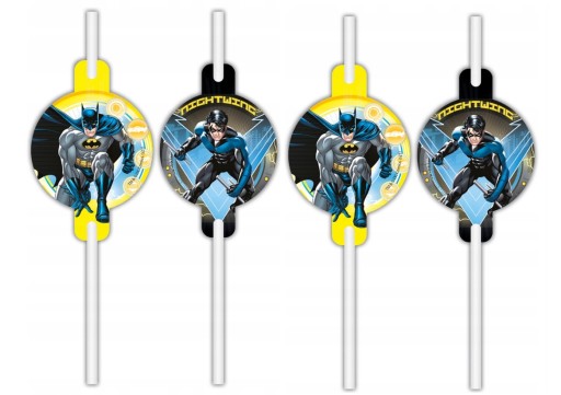 Batman papierové slamky 4 kusy Narodeninové