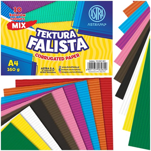 VLNITÝ KARTÓN ASTRA DVOJVRSTVÁ 160G 10 FAREBNÝ VLNUTÝ PAPIER