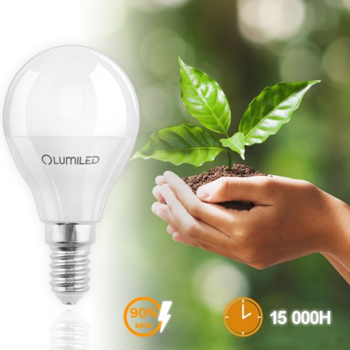 LED žiarovka E14 P45 MALÁ GUĽA 10W = 75W 3000K Teplá farba CCD LUMILED