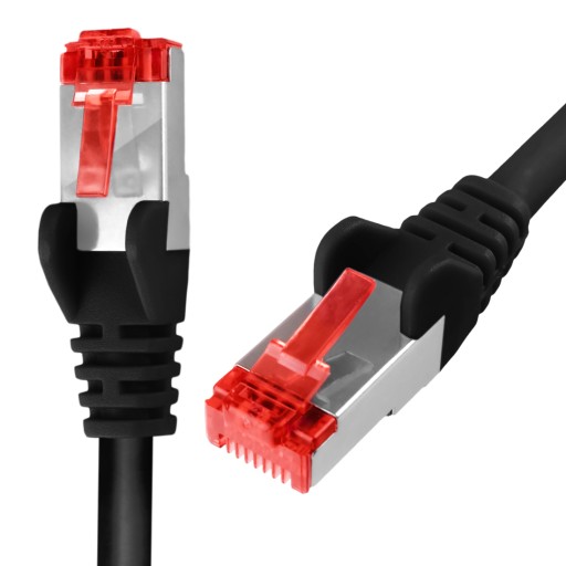 RJ45 CAT 6 S/FTP kábel AWG27 LSZH čierny 0,25 m