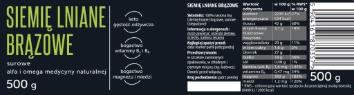 ĽANOVÉ SEMIENKO HNEDÉ, SUROVÉ ĽANOVÉ 500g
