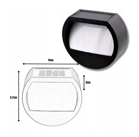REFLEKTOR SOLÁRNEHO NÁSTENNÉHO LAMPU 20 lm IP44V AUTO SPÍNAČ 11 x 9 x 4 cm