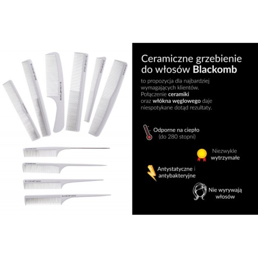 Keramický rozčesávací hrebeň BLACKOMB CERAMIC | CK0106