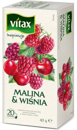 Vitax ovocný čaj malina a čerešňa 20 ks - 2g