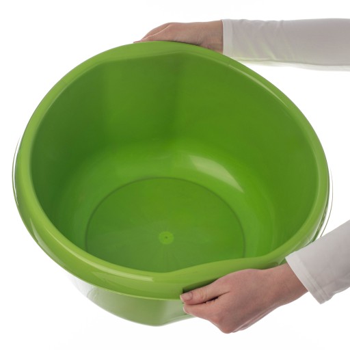 PLASTOVÁ MISKA NA PRÁDLO 20L, okrúhla MISKA S RÚČKAMI, 46 CM