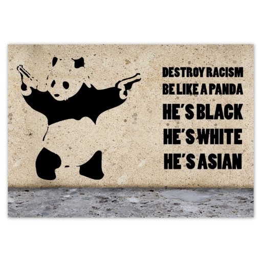 Nálepky Banksy Panda LEVEL A5