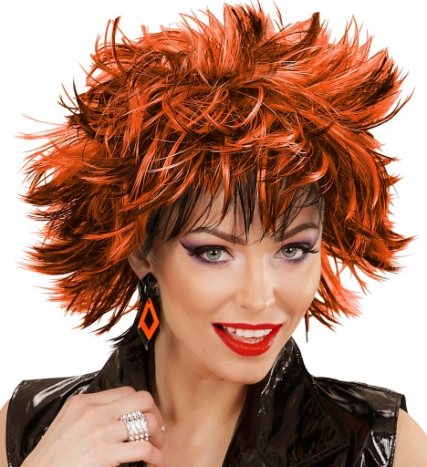 ROMBY Orange Black DISCO náušnice 80. roky 20. storočia