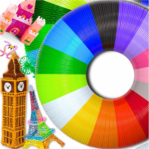 3D NÁPLNE DO PERÁ 3D PLA FILAMENT 20 farieb, každá 5 metrov, 100 M