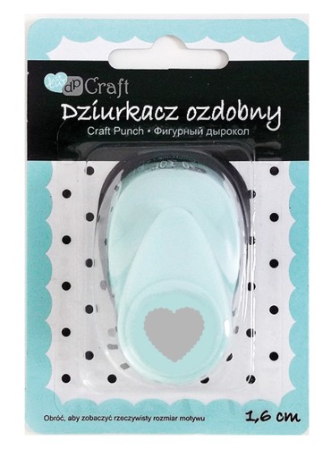 DEKORATÍVNY DIEROVAČ 1,6 CM SRDCE RALLY - dpCraft
