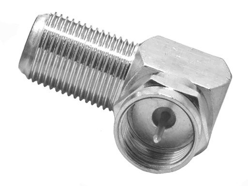 RF anténny adaptér F/zástrčka-F/zásuvka uhlová 75Ohm