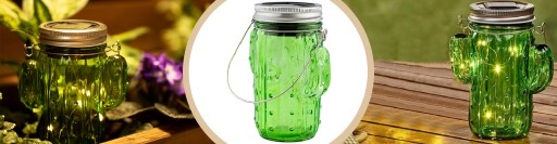 SOLÁRNA LAMPA ZÁHRADNÁ JAR CACTUS GLASS LED