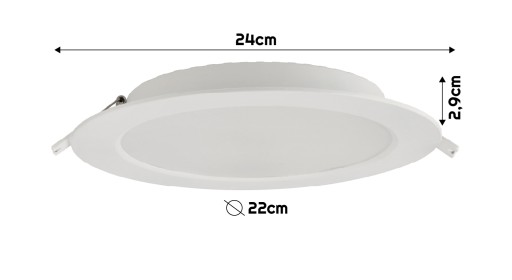 LED stropné svietidlo, zápustné, zápustné, 18W, 1980lm, 4000K, biele