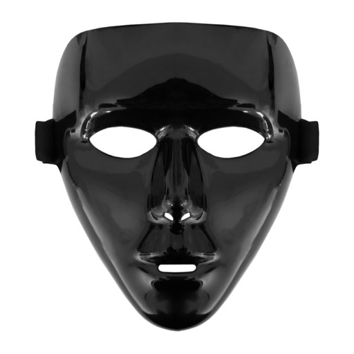 Čierna celotvárová halloweenska maska s gumičkou