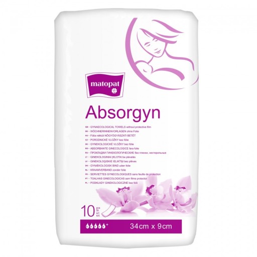 Absorgyn nesterilné gynekologické vložky 34x9cm 10ks bez fólie