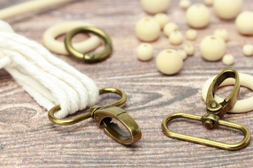 Karabíny 10 kusov na 20 mm STAROŽITNÚ makramé pásku, krúžky na kľúče, pásy