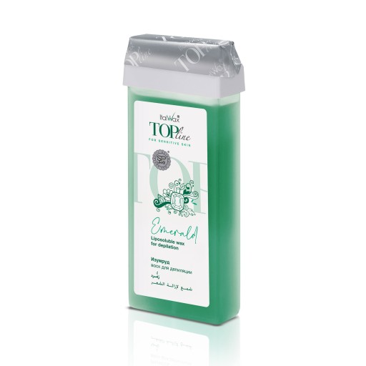 ItalWax Depilačný voskový valček TOP LINE EMERALD 100ml PREMIUM