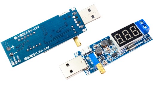 2v1 USB microUSB DC-DC Step-Up a Step-Down menič napätia 1,2-24V