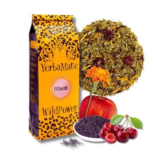 Yerba Mate FITNESS 200g WildPower Pu erh čaj čerešňa lio jablko