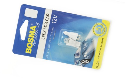 Bosma žiarovka 12V 1xLed T10 biela 6000K Diamond 2 kusy