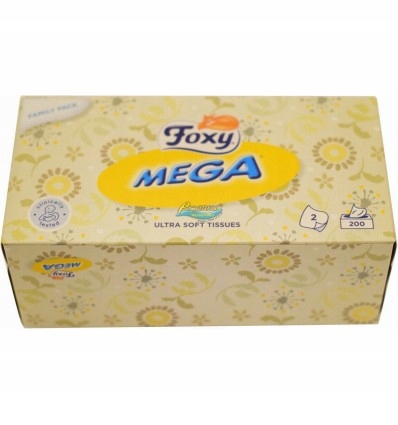 FOXY MEGA Ultra mäkké hygienické obrúsky, 2 vrstvy. 200 ks.