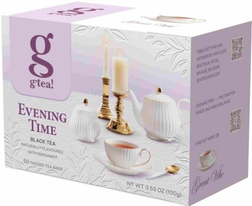 g'Tea Evening Time čierny čaj 100g 50 vrecúšok