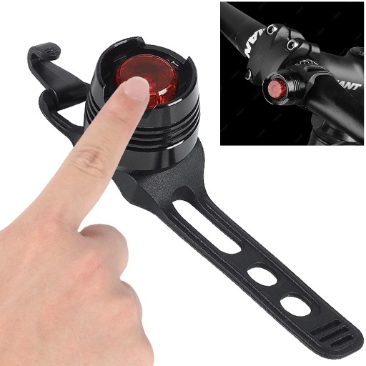 ZADNÁ BICYKELOVÁ LAMPA ZADNÉ LED HLINÍKOVÉ OSVETLENIE BICYKLA 3 REŽIMY BLIKAJÚCEHO