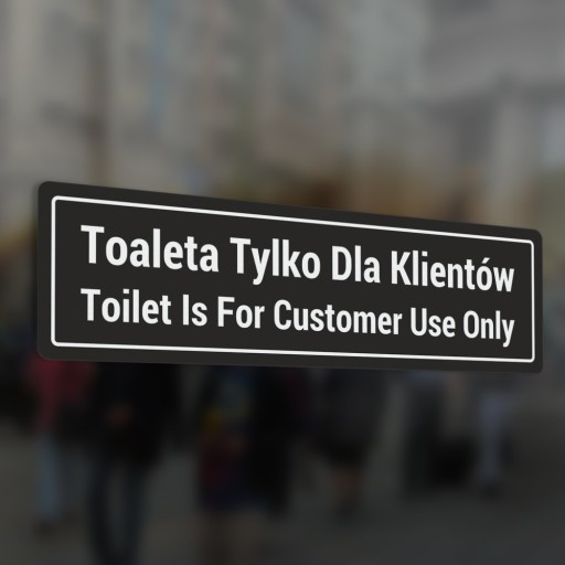 Nálepka - WC Len pre zákazníkov 7x25