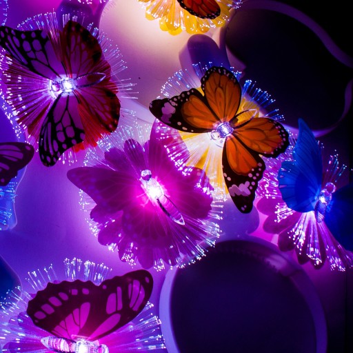 Čelenka JAR SUMMER FLOWER FLOWERS BUTTERFLIES LED