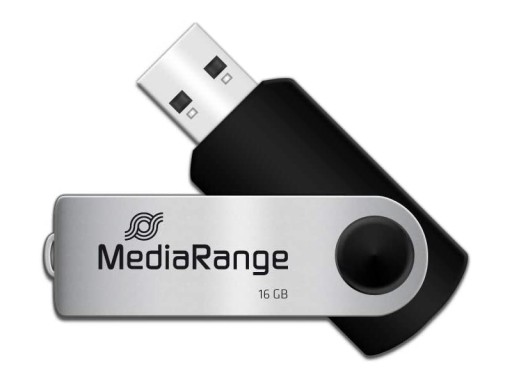 MEDIARANGE PENDRIVE 16 GB USB 2.0 OTOČNÝ KOV