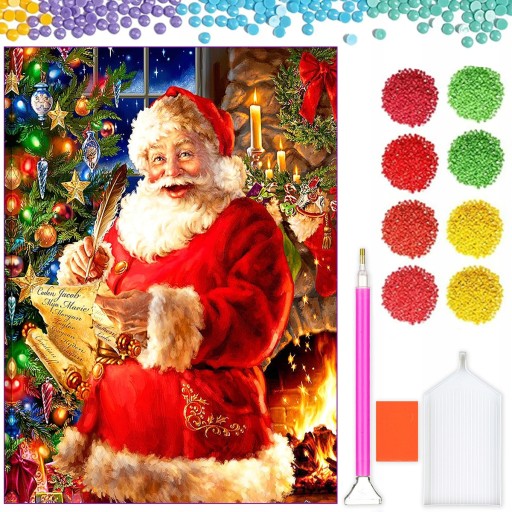 DIAMANTOVÁ VÝŠIVKA Diamantová maľba 5D diamantová mozaika pre deti Santa Claus