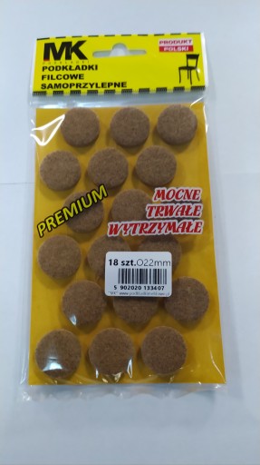 MK prémiové hnedé plstené podložky, okrúhle, 22 mm