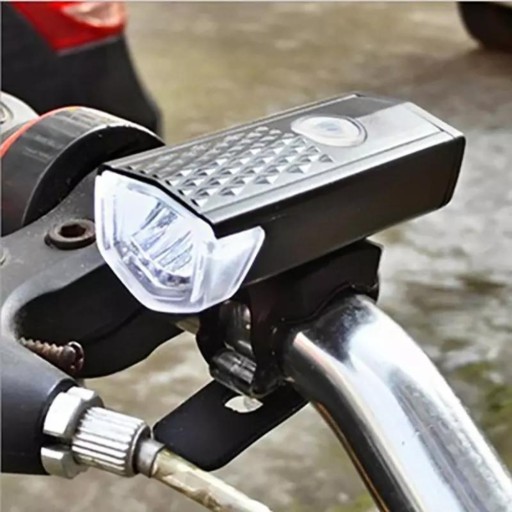 LED CYKLISTICKÁ LAMPA NA BICYKEL, NA RIADTIKÁ, VÝKONNÁ, NABÍJACIA, USB + ZADNÁ
