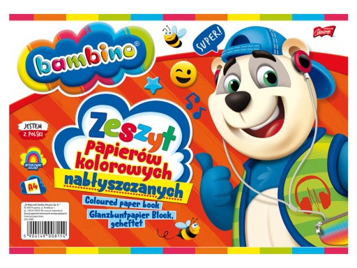 Zošit z lesklých papierov BAMBINO, 10 farieb