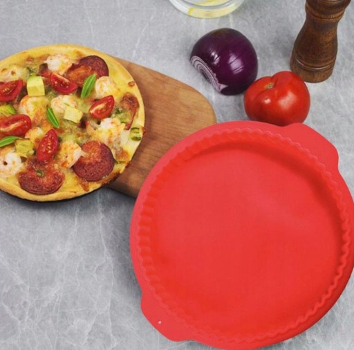 VEĽKÁ okrúhla SILIKÓNOVÁ PLOCHÁ FORMA NA PEČENIE TORTOVÝCH KOLÁČOV 26cm
