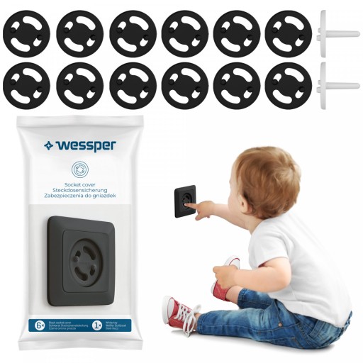 Wessper 12x bezpečnostný zástrčkový zámok pre zásuvky s kolíkom