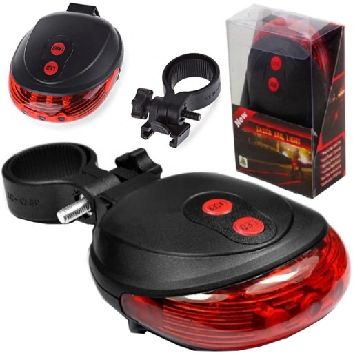 CYKLISTICKÁ LAMPA S LASEROM 5 LED LASER