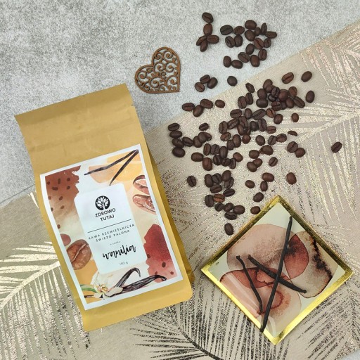 Zrnková káva Arabica s príchuťou VANILKA, čerstvo pražená Zdravá tu 150 g