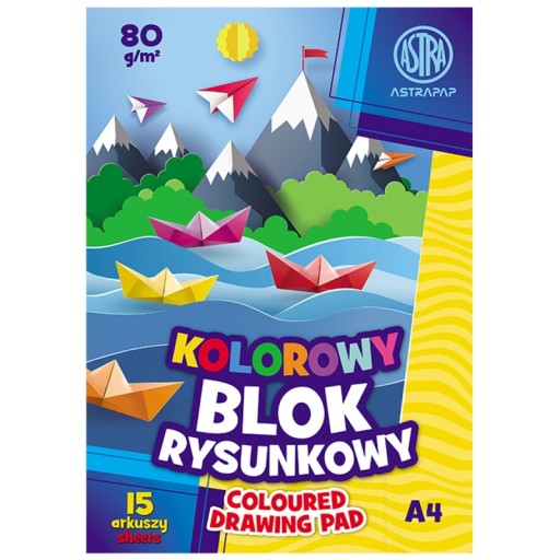 Astra farebný blok na kreslenie A4 15 listov
