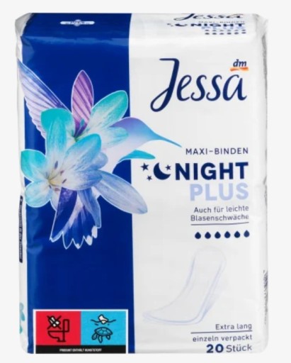 Nočné vložky Jessa Maxi 20 ks