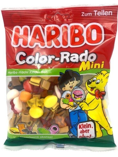 Haribo Mini Color-Rado Ovocný aníz Black Jelly Mini Shapes 160g