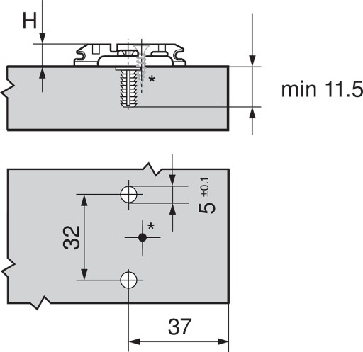 BLUM 174H7100E CLIP vedenie 0 mm oceľ EXPANDO
