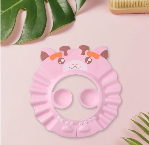 Kúpací šilt / okraj na umývanie detských hlavičiek - Ružová žirafa