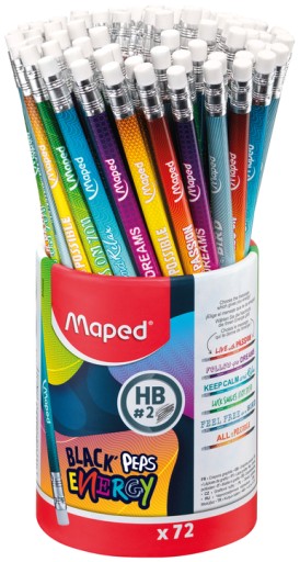 ENERGY HB MAPED trojuholníková ceruzka s gumou (20023)