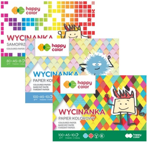 Výrezový samolepiaci blok HAPPY COLOR A5 8-farebný