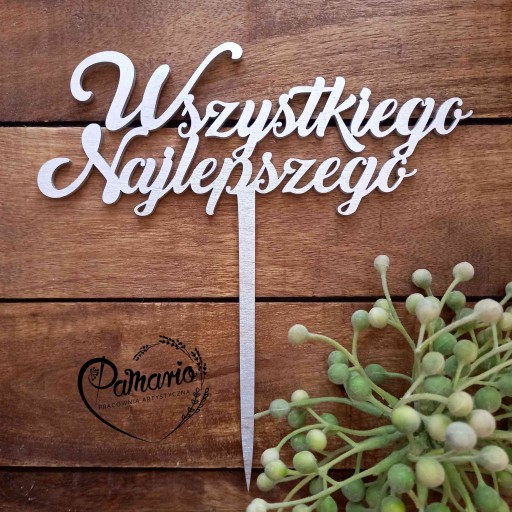 Nápis k narodeninám SILVER tortový topper