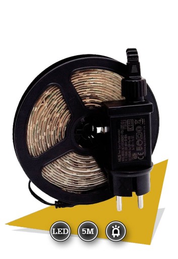 TEPLÝ BIELY LED PÁS 5M 300 LED + 12V NAPÁJANIE
