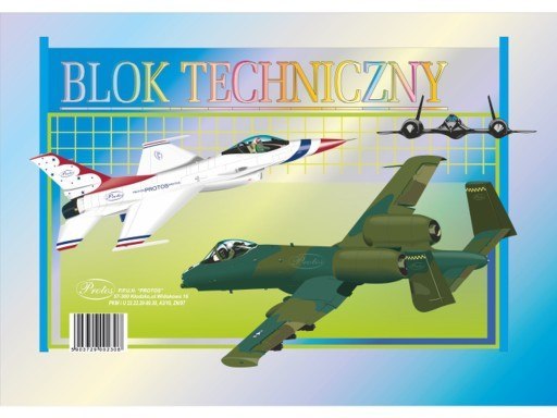 Farebný technický blok A4 8 listov 160g/m Protos