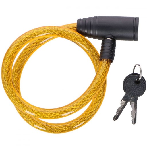 DUNLOP SPIRAL BIKE LOCK S KĽÚČOM 1,2x65CM - ŽLTÝ