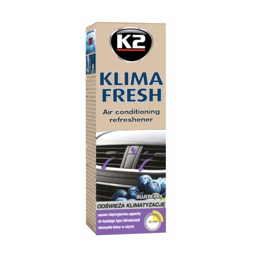 K2 KLIMA FRESH námornícka modrá pre klimatizáciu BLUEBERRY